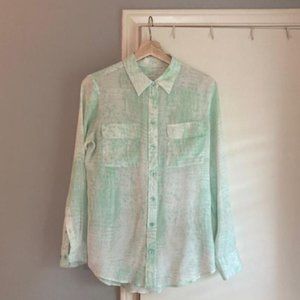 Equipment silk button-down crocodile shirt S